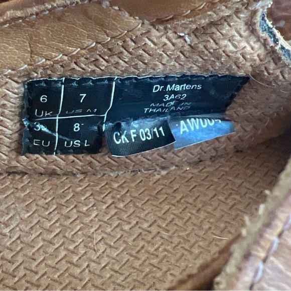 NWOB Dr. Marten 3A62 Brown Leather Mary Jane T-Bar Strap Shoe Size 8US - Picture 6 of 8